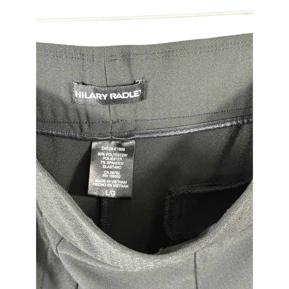 Hilary Radley Pants Womens Large Black Pleated Stretch Pull On Dress Workwear - Picture 2 of 8